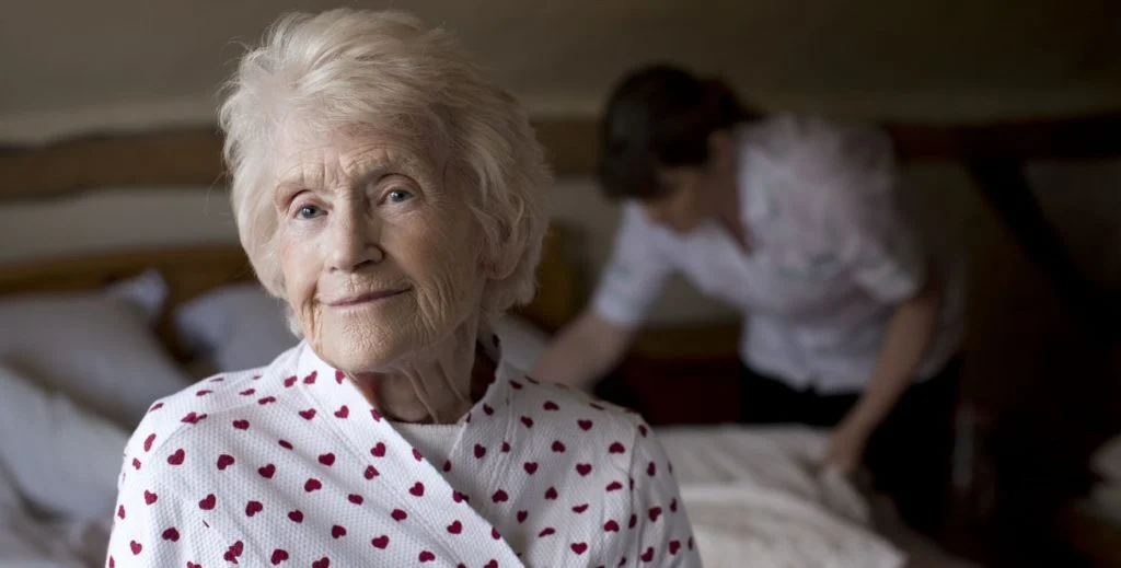 lady in dressing gown