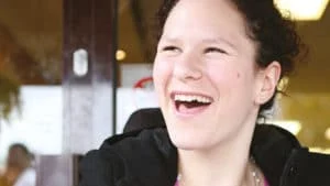 A young lady who receives live-in support