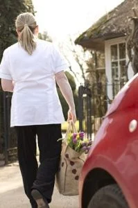 Carer with shopping bag