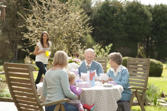 Family in the garden