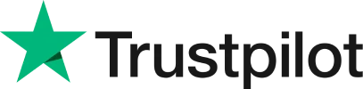 Trustpilot logo featuring a green star to the left and the word Trustpilot in bold black letters to the right.