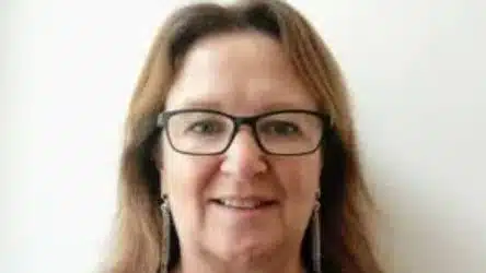 carer carole kerton church black top glasses 1.