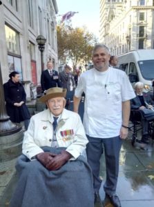 Lester attended Remembrance Day with his carer