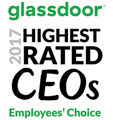 Glassdoor award for Highest Rated CEO for 2017