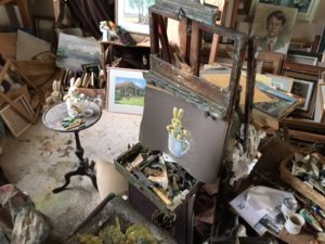 Heather's paintings in her studio