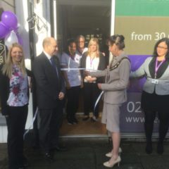 Cutting the ribbon for the new branch in Cardiff